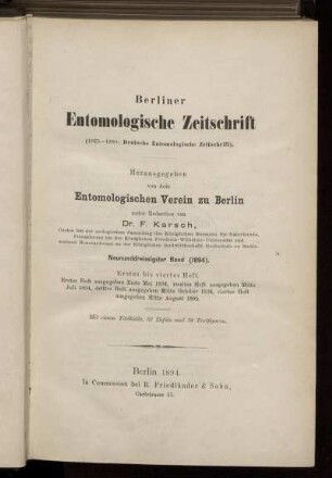 39: Berliner entomologische Zeitschrift
