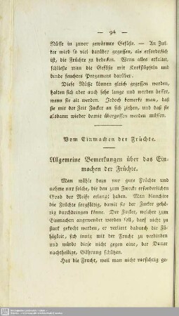 Vom Einmachen der Früchte