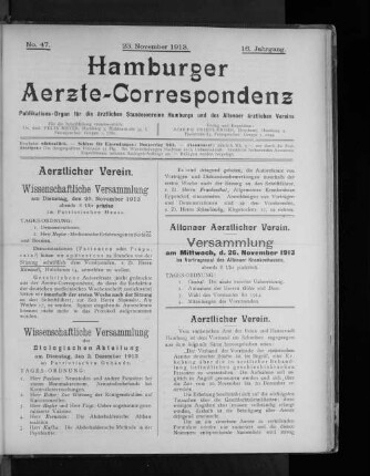No. 47. 23. November 1913. 16. Jahrgang.