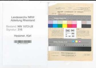 Entnazifizierung Karl Hessmer , geb. 27.01.1895 (Angestellter)