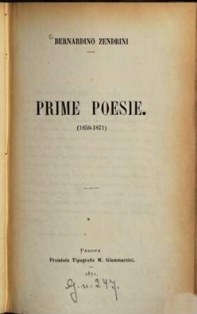 Prime poesie : (1859 - 1871)
