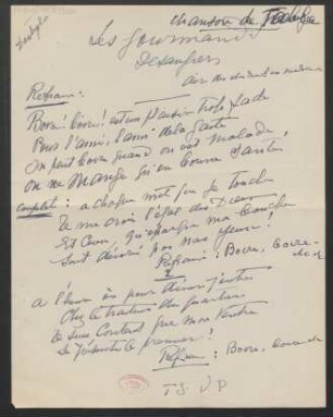 [Chanson / Text / Noten] Les Gourmands