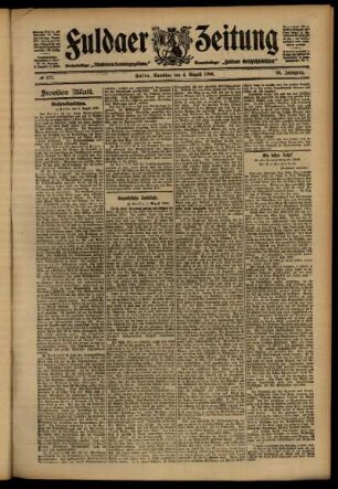 Zweite Ausgabe vom Samstag, den 04. August 1906.