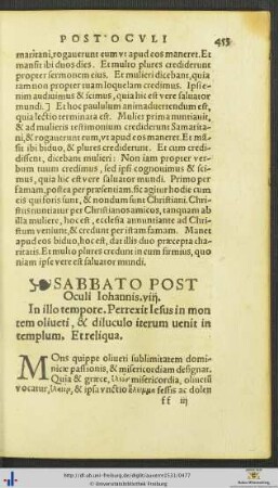 Sabbato Post Oculi