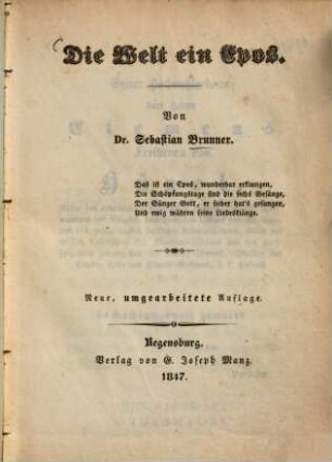 Die Welt ein Epos