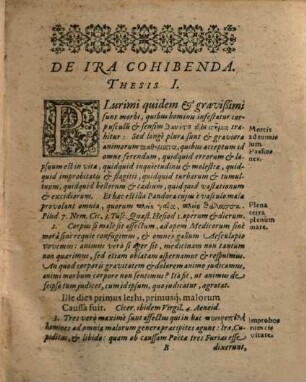 Libellus de ira cohibenda, ex Aristotele, Seneca, Plutarcho ... collectus : ad quem accessere disputationes I de iusticia ...