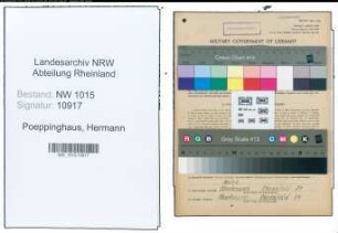 Entnazifizierung Hermann Poeppinghaus , geb. 25.02.1909 (Kaufmann)