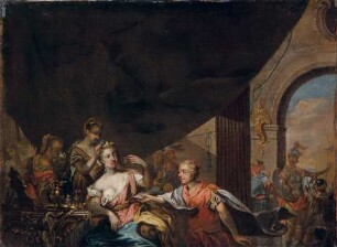 Dido erhält Gastgeschenke des Aeneas