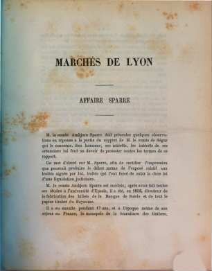Marchés de Lyon. Affaire Sparre