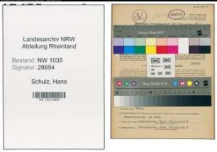 Entnazifizierung Hans Schulz , geb. 20.09.1911 (Bautechniker)