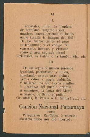 Canción Nacional Paraguaya
