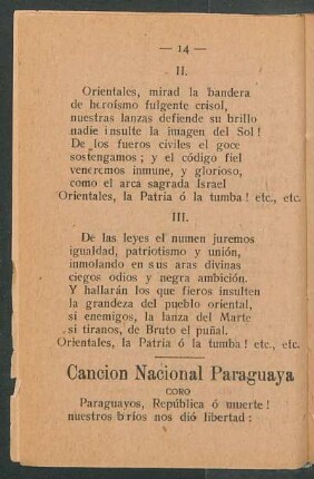 Canción Nacional Paraguaya