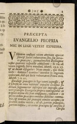 1-13, Praecepta Evangelio Propria Nec In Lege Veteri Expressa.