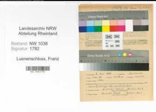 Entnazifizierung Franz Luenenschloss , geb. 03.05.1888 ()