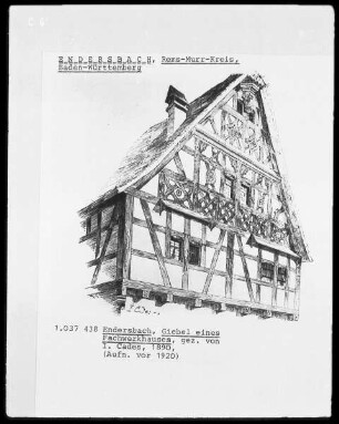 Giebel eines Fachwerkhauses in Endersbach