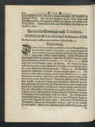 Am vierten Sonntage nach Trinitatis