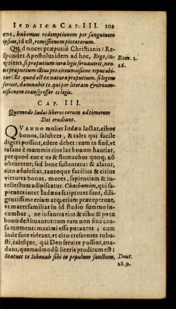 Cap. III. Quomodo Iudaei liberos eorum ad timorem Dei erudiant.