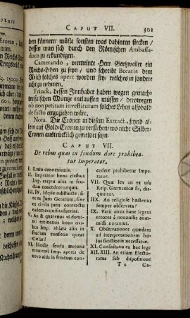 Caput VII. De rebus quas in feudum dare prohibeatur Imperator.