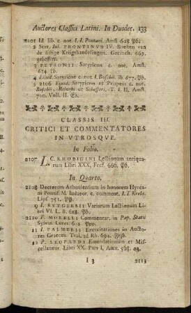Classis III. Critici et Commentatores in utrosque.