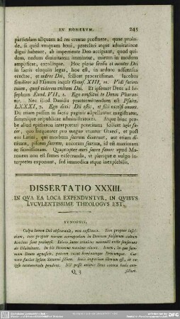 Dissertatio XXXIII. In Qua Loca Expenduntur, In Quibus Luculentissime Theologus Est