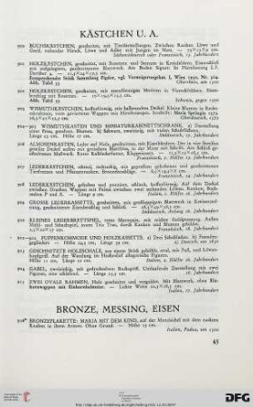 Bronze, Messing, Eisen (Nr. 916-947)