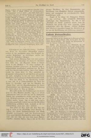 Preisausschreiben / Denkmäler / Aus Galerien und Museen / Aus Akademien und Kunstschulen / Personalien / Todesfälle / Vereine / Kunsthandel und Versteigerungen