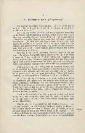 V. Geburts- und Bürgerrecht