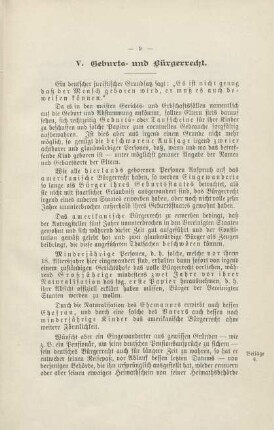 V. Geburts- und Bürgerrecht