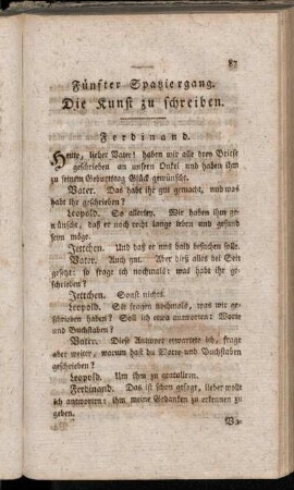 Fünfter Spatziergang. Die Kunst zu schreiben