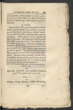 Cap. V. de Mediis Quibus Ad Observandas Leges Homines Inducuntur.