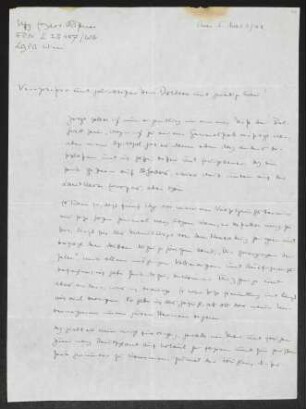 Brief von Erhart Kästner an Gerhart Hauptmann und Margarete Hauptmann