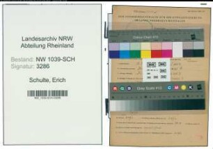 Entnazifizierung Erich Schulte , geb. 13.09.1910 (Dentist)