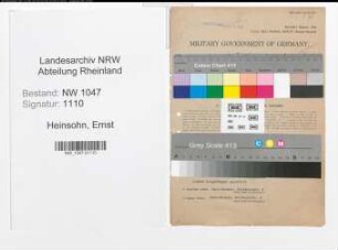 Entnazifizierung Ernst Heinsohn , geb. 03.11.1907 (Kaufmann)