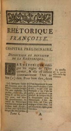 Rhétorique Françoise, 1