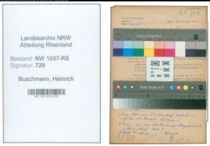 Entnazifizierung Heinrich Buschmann , geb. 11.08.1903 (Assessor)