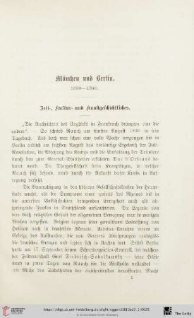 München und Berlin, 1830-1840