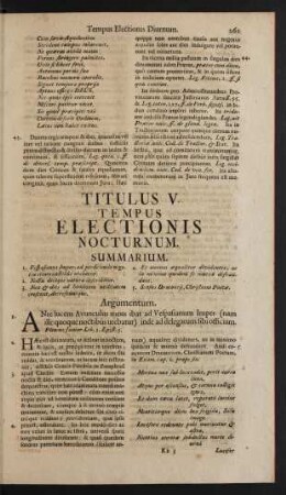 Titulus V. Tempus Electionis Nocturnum