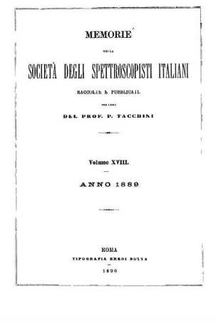 18: Memorie della Società degli Spettroscopisti Italiani