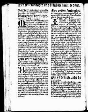Des erste sandages na d' hylge[n] dre konni[n]ge dage