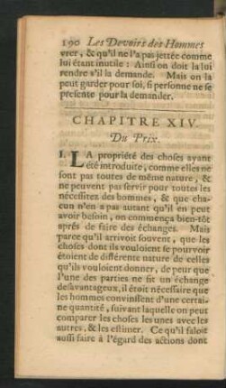 Chapitre XIV. Du Prix.