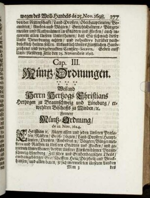 Cap. III. Müntz-Ordnungen.