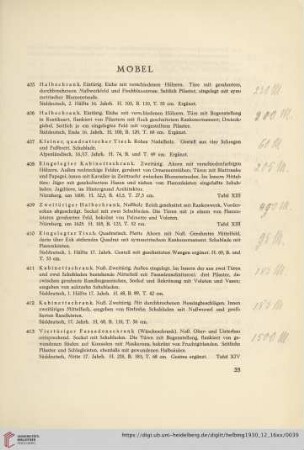 Möbel (Nr. 405-431)