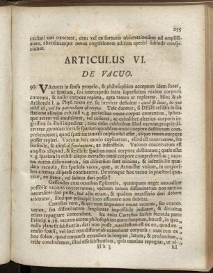 Articulus VI. De Vacuo.