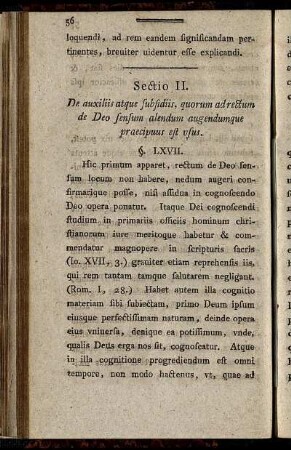 Sectio II. De auxiliis atque subsidiis, quorum ad rectum de Deo [...]