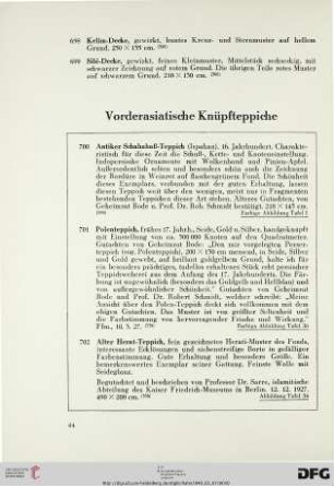 Vorderasiatische Knüpfteppiche (Nr. 700-741)