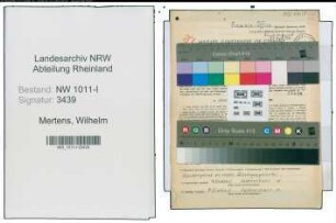 Entnazifizierung Wilhelm Mertens , geb. 03.09.1893 (Steuersekretaer)