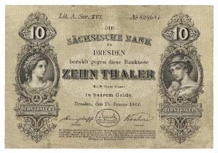 Sächsische Bank: 10 Taler 1866