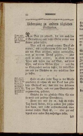 Uebergang zu andern täglichen Geschäften