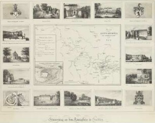 Erinnerung an den Königstein in Sachsen (Karte und verschiedene Abbildungen)