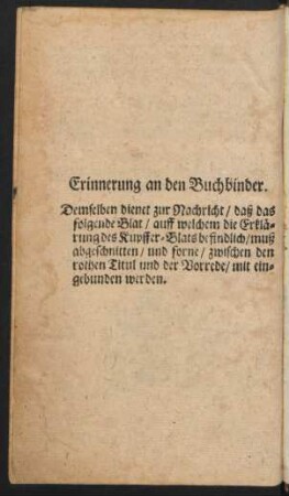 Erinnerung an den Buchbinder.